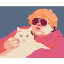 Chill-Katzenfreund – Malen nach Zahlen Set auf Rahmen 40x50 cm