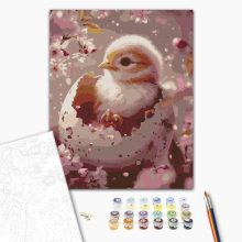 Flauschiges Wunder – Malen nach Zahlen Set auf Rahmen 40x50 cm