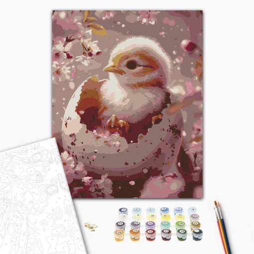 Flauschiges Wunder – Malen nach Zahlen Set auf Rahmen 40x50 cm