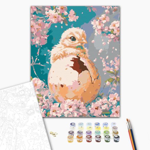 Flaum und Blüte – Malen nach Zahlen Set auf Rahmen 40x50 cm