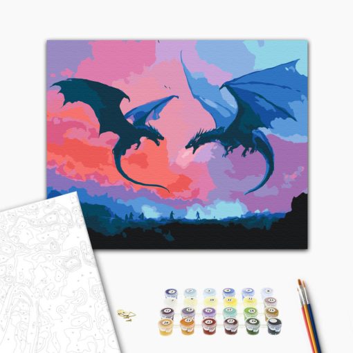 Zorn des Himmels – Malen nach Zahlen Set auf Rahmen 40x50 cm