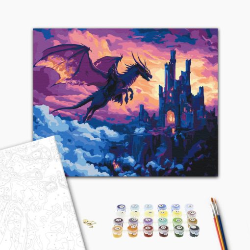 Die Rückkehr des Drachenprinzen – Malen nach Zahlen Set auf Rahmen 40x50 cm