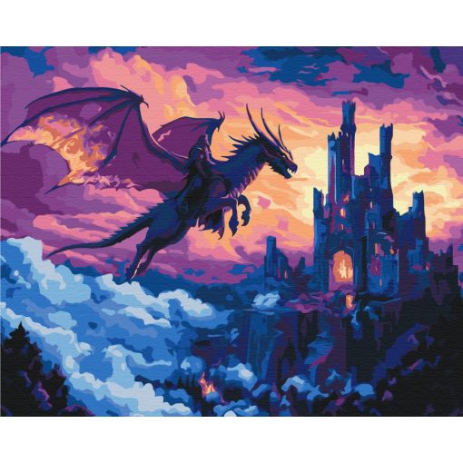 Die Rückkehr des Drachenprinzen – Malen nach Zahlen Set auf Rahmen 40x50 cm