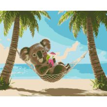 Sommer-Koala – Malen nach Zahlen Set auf Rahmen 40x50 cm