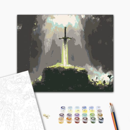 Legende im Licht eingeschlossen – Malen nach Zahlen Set auf Rahmen 40x50 cm