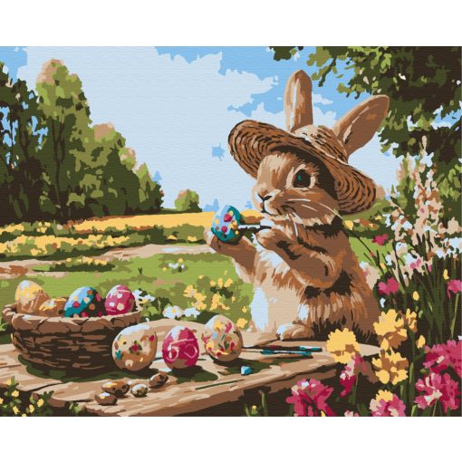 Frühlinghafte Pinselstriche – Malen nach Zahlen Set auf Rahmen 40x50 cm