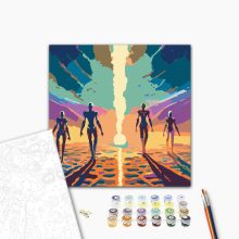 Besucher – Malen nach Zahlen Set auf Rahmen 40x40 cm