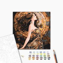 Goldener Wind – Malen nach Zahlen Set auf Rahmen 40x40 cm