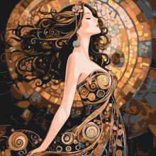 Goldener Wind – Malen nach Zahlen Set auf Rahmen 40x40 cm