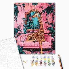 Sofa-Safari – Malen nach Zahlen Set auf Rahmen 40x50 cm