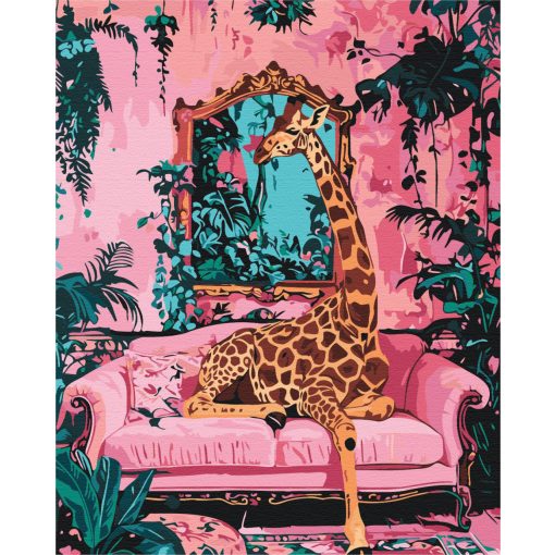 Sofa-Safari – Malen nach Zahlen Set auf Rahmen 40x50 cm