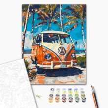 Hippie-Express – Malen nach Zahlen Set auf Rahmen 40x50 cm