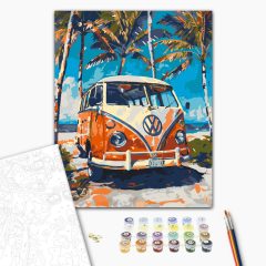 Hippie-Express – Malen nach Zahlen Set auf Rahmen 40x50 cm