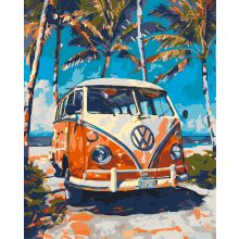 Hippie-Express – Malen nach Zahlen Set auf Rahmen 40x50 cm