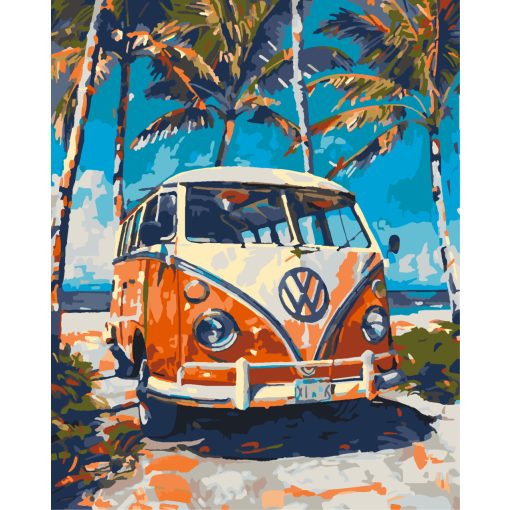 Hippie-Express – Malen nach Zahlen Set auf Rahmen 40x50 cm