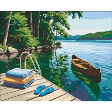 Abenteuer am Wasser – Malen nach Zahlen Set auf Rahmen 40x50 cm