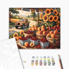 Sommerliche Aromen und Wege – Malen nach Zahlen Set auf Rahmen 40x50 cm