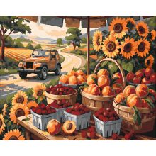 Sommerliche Aromen und Wege – Malen nach Zahlen Set auf Rahmen 40x50 cm