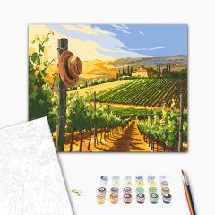   Zwischen den Weinstöcken – Malen nach Zahlen Set auf Rahmen 40x50 cm