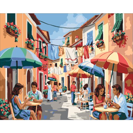 Eiscreme und Sonnenschirme – Malen nach Zahlen Set auf Rahmen 40x50 cm