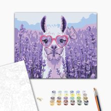 LavendLama – Malen nach Zahlen Set auf Rahmen 40x50 cm
