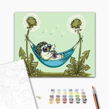 Löwenzahnpause – Malen nach Zahlen Set auf Rahmen 40x50 cm