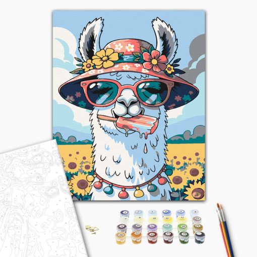 Löwenzahnpause – Malen nach Zahlen Set auf Rahmen 40x50 cm