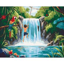 Tropisches Abenteuer – Malen nach Zahlen Set auf Rahmen 40x50 cm