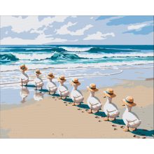 Gefiederte Ferien – Malen nach Zahlen Set auf Rahmen 40x50 cm