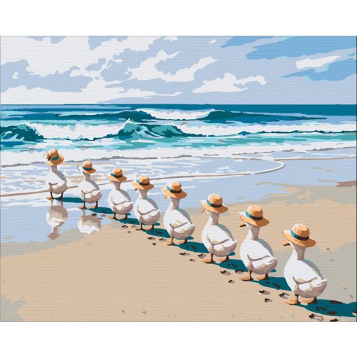 Gefiederte Ferien – Malen nach Zahlen Set auf Rahmen 40x50 cm