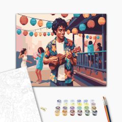 Straßenmusik – Malen nach Zahlen Set auf Rahmen 40x50 cm