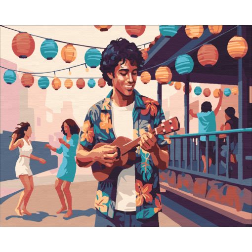 Straßenmusik – Malen nach Zahlen Set auf Rahmen 40x50 cm