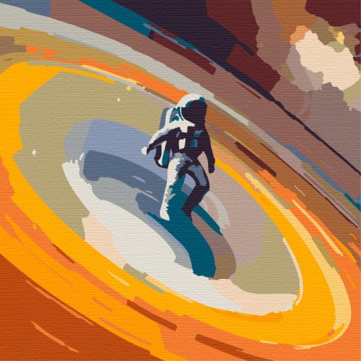 Flucht aus der Singularität – Malen nach Zahlen Set auf Rahmen 40x40 cm