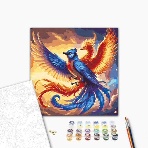 Tanz von Feuer und Eis – Malen nach Zahlen Set auf Rahmen 40x40 cm