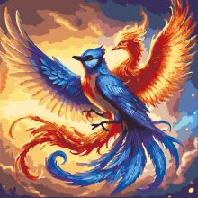 Tanz von Feuer und Eis – Malen nach Zahlen Set auf Rahmen 40x40 cm