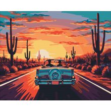 Auf der Route 66 – Malen nach Zahlen Set auf Rahmen 40x50 cm