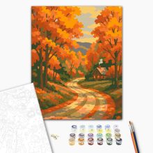 Waldweg – Malen nach Zahlen Set auf Rahmen 40x50 cm