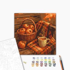 Herbststimmung – Malen nach Zahlen Set auf Rahmen 40x40 cm