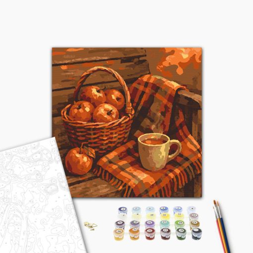 Herbststimmung – Malen nach Zahlen Set auf Rahmen 40x40 cm