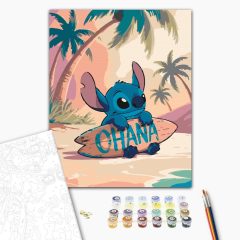   Pause unter Palmen – Malen nach Zahlen Set auf Rahmen 40x50 cm