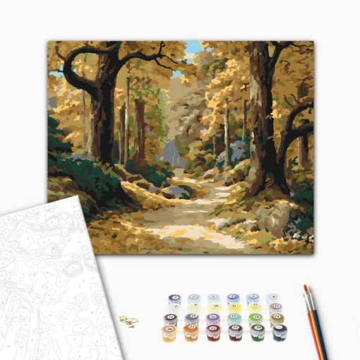 Die Geschichte des Waldes – Malen nach Zahlen Set auf Rahmen 40x50 cm