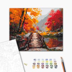   Hinüber in den Herbst – Malen nach Zahlen Set auf Rahmen 40x50 cm