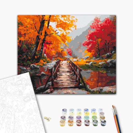 Hinüber in den Herbst – Malen nach Zahlen Set auf Rahmen 40x50 cm