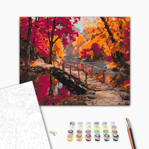 Die Brücke der Ruhe – Malen nach Zahlen Set auf Rahmen 40x50 cm