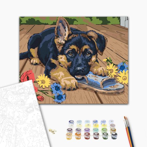 Nachmittagssnack – Malen nach Zahlen Set auf Rahmen 40x50 cm