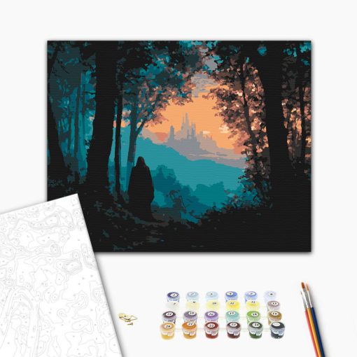 Geheimnisvoller Reisender – Malen nach Zahlen Set auf Rahmen 40x50 cm