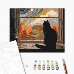   Herbstliche Gedanken – Malen nach Zahlen Set auf Rahmen 40x50 cm