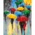 Bunte Regenschirme - Malen-nach-Zahlen-Set mit Rahmen 40x50