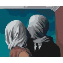 Liebende II. - René Magritte - Malen-nach-Zahlen-Set auf Keilrahmen 40x50