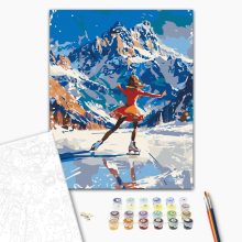 Frei auf dem Eis - Malen-nach-Zahlen-Set auf Keilrahmen 40x50